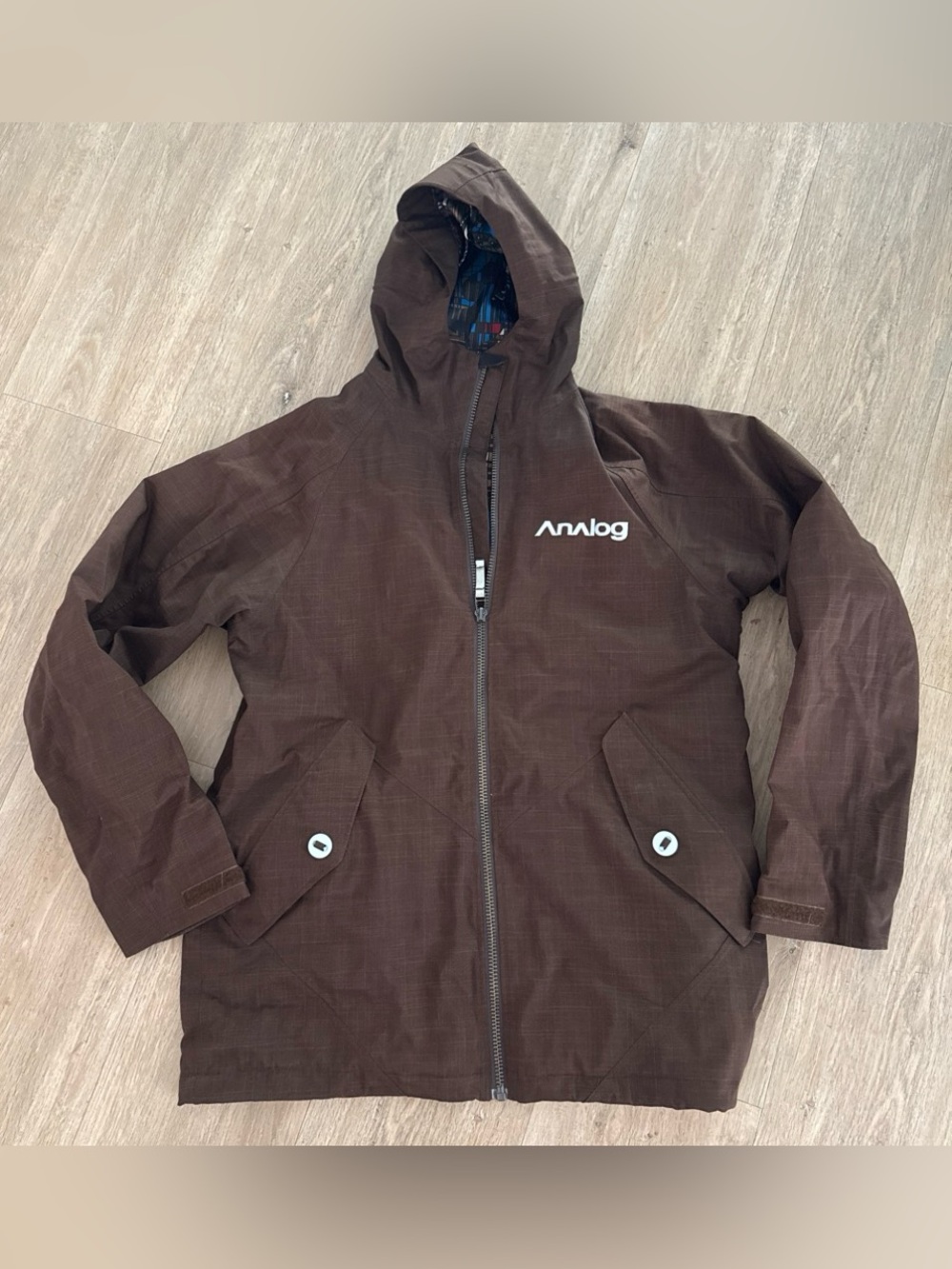 Analog Men's Brown Hooded Snowboarding Jacket L